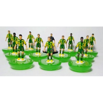Subbuteo Andrew Table Soccer West Bromwich Albion 2018-19 away kit on Classic Hasbro Bases